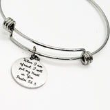 Christian Bracelet, When I Am Afraid I Will Put My Trust In You Bracelet, Christian Gift, Christian Charm, Stacking Bracelet, Charm Bangle