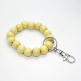 Beaded Keychain Bracelet, Wood Bead Keychain Bracelet, Beaded Bracelet, Yellow Beaded Keychain, Teacher Gifts, Keychain Gift