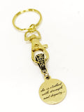Christian Keychain, She Is Clothed In Strength And Dignity Keychain, Christian Charm Keychain, Christian Gift For Her, Religious Gifts