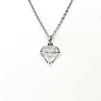 Diamond Charm Necklace, Diamond Shaped Pendant, Motivating Necklace, Direct Sales Team Gifts, Inspiring Necklace, Daughter Gift, Wife Gift