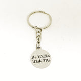 Christian Gift, Christian Keychain, He Walks With Me Keychain, He Walks With Me Charm, Christian Charm, Religious Gift, Religious Keychain