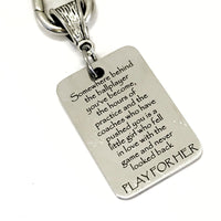 Keychain Gift, Play For Her Keychain, Daughter Gift, Softball Player Gift, Softball Team Gift, Gift For Her, Encouraging Quote, Sports Gift