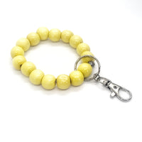 Beaded Keychain Bracelet, Wood Bead Keychain Bracelet, Beaded Bracelet, Yellow Beaded Keychain, Teacher Gifts, Keychain Gift