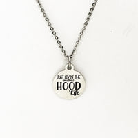 Mom Necklace, Just Livin The (Mother)HOOD Life Necklace, Mom Gift, Mothers Day Gift, Gift For Mom, New Mom Gift, Stainless Steel Necklace