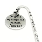 Bookmark Gift, Christian Bookmark, The Lord Is My Strength And My Shield, Psalm 28 7 Bookmark, Charm Bookmark, Planner Bookmark