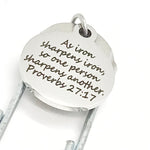 Christian Gift, Iron Sharpens Iron Bookmark, Proverbs 27 17 Bookmark, Scripture Gift, Bible Bookmark, Planner Bookmark, Sharpen Each Other