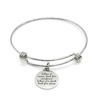 Charm Bracelet, When It Rains Look For Rainbows When It’s Dark Look For Stars Bracelet, Sympathy Gift, Positivity Gift, Stacking Bracelet