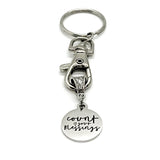 Count Your Blessings Keychain, Keychain Gift, Count Your Blessings Charm, Count Your Blessings Pendant, Gift For Her, Christian Keychain