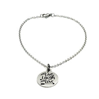 Charm Anklet, Live Laugh Love Anklet, Live Laugh Love Charm, Love Gift, Daughter Gift, Wife Gift, Stainless Charm Anklet Gift
