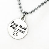 Softball Player Gift, Pray Hard Play Hard Necklace, Softball Player Necklace, Christian Softball Player, Team Gifts, Softball Mom Gift