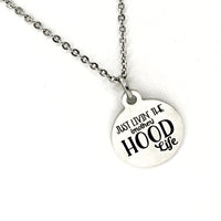 Mom Necklace, Just Livin The (Mother)HOOD Life Necklace, Mom Gift, Mothers Day Gift, Gift For Mom, New Mom Gift, Stainless Steel Necklace