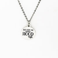 Mom Necklace, Just Livin The (Mother)HOOD Life Necklace, Mom Gift, Mothers Day Gift, Gift For Mom, New Mom Gift, Stainless Steel Necklace