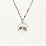 Christian Jewelry, As Iron Sharpens Iron Necklace, Proverbs 27 17, Sharpen Each Other, Bible Verse Jewelry, Christian Gift, Scripture Gift