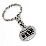 Baseball Mom Keychain, All About That BASE Keychain, Baseball Mom Gift, Baseball Player Keychain, Baseball Keychain, Baseball Team Gifts