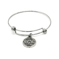 Coach Gift, Coach Bracelet, Softball Coach Gift, Woman Coach Gift, Coach Describing Words, Stacking Bangle, Charm Bracelet