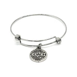 Coach Gift, Coach Bracelet, Softball Coach Gift, Woman Coach Gift, Coach Describing Words, Stacking Bangle, Charm Bracelet