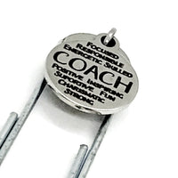 Coach Gift, Coach Words Bookmark, Coach End Of Season Gift, Coach Thank You Gift, Softball Coach Gift, Charm Bookmark, Paperclip Bookmark