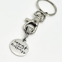 Count Your Blessings Keychain, Keychain Gift, Count Your Blessings Charm, Count Your Blessings Pendant, Gift For Her, Christian Keychain