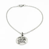 Charm Anklet, Live Laugh Love Anklet, Live Laugh Love Charm, Love Gift, Daughter Gift, Wife Gift, Stainless Charm Anklet Gift