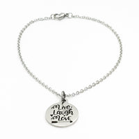 Charm Bracelet, Live Laugh Love Bracelet, Live Laugh Love Charm, Love Gift, Daughter Gift, Wife Gift, Stainless Charm Bracelet Gift