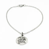 Charm Bracelet, Live Laugh Love Bracelet, Live Laugh Love Charm, Love Gift, Daughter Gift, Wife Gift, Stainless Charm Bracelet Gift