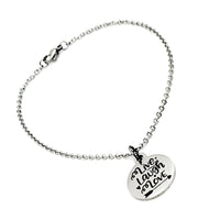 Charm Anklet, Live Laugh Love Anklet, Live Laugh Love Charm, Love Gift, Daughter Gift, Wife Gift, Stainless Charm Anklet Gift