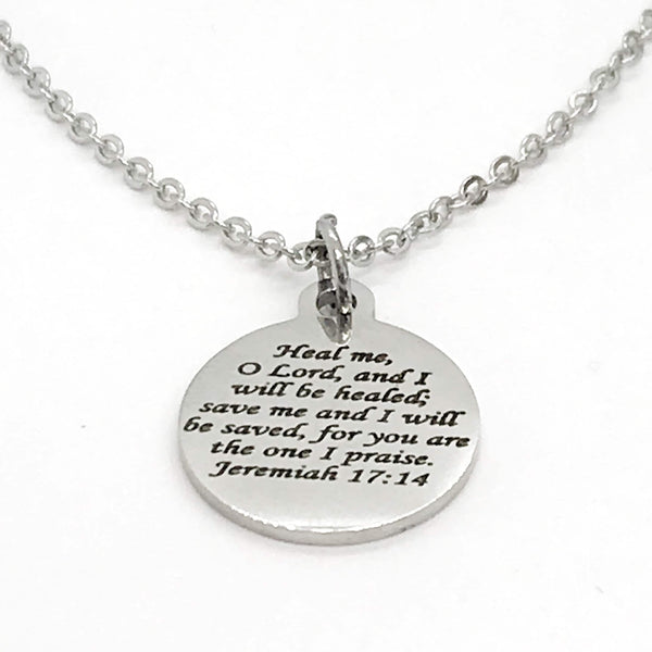 Charm Anklet, Heal Me O Lord Anklet, Bible Verse Anklet, Scripture Charm, Jeremiah 17 14, Christian Gift, Stainless Charm Anklet