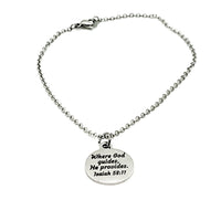 Charm Bracelet, Where God Guides, He Provides Scripture Charm, Isaiah 58 11 Charm, Christian Bracelet Gift, Stainless Charm Bracelet