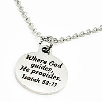 Charm Bracelet, Where God Guides, He Provides Scripture Charm, Isaiah 58 11 Charm, Christian Bracelet Gift, Stainless Charm Bracelet