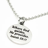 Charm Bracelet, Where God Guides, He Provides Scripture Charm, Isaiah 58 11 Charm, Christian Bracelet Gift, Stainless Charm Bracelet
