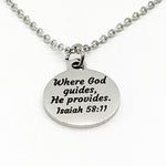 Charm Anklet, Where God Guides, He Provides Scripture Charm, Isaiah 58 11 Charm, Christian Gift, Stainless Charm Anklet