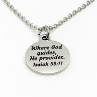 Charm Bracelet, Where God Guides, He Provides Scripture Charm, Isaiah 58 11 Charm, Christian Bracelet Gift, Stainless Charm Bracelet