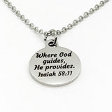 Charm Bracelet, Where God Guides, He Provides Scripture Charm, Isaiah 58 11 Charm, Christian Bracelet Gift, Stainless Charm Bracelet