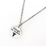Allergic To Iodine Necklace, Stainless Steel Necklace, Medical Awareness Necklace, Medical Condition Awareness Jewelry, Iodine Allergy
