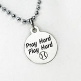 Baseball Player Gift, Pray Hard Play Hard Necklace, Baseball Player Necklace, Christian Baseball Player, Team Gifts, Baseball Mom Gift