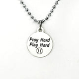 Softball Player Gift, Pray Hard Play Hard Necklace, Softball Player Necklace, Christian Softball Player, Team Gifts, Softball Mom Gift