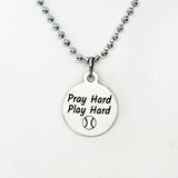Baseball Player Gift, Pray Hard Play Hard Necklace, Baseball Player Necklace, Christian Baseball Player, Team Gifts, Baseball Mom Gift