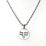 Softball Player Gift, Pray Hard Play Hard Necklace, Softball Player Necklace, Christian Softball Player, Team Gifts, Softball Mom Gift