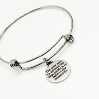 Charm Bracelet, Believe The Impossible Achieve the Impossible Bracelet, Stacking Charm Bangle, Charm Bangle, Motivation Gift Bracelet