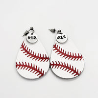Baseball Gifts, Baseball Earrings, Baseball Mom Gifts, Player Number Earrings, Baseball Jewelry, Girlfriend Gifts, Baseball Team Mom Gifts