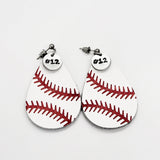 Baseball Gifts, Baseball Earrings, Baseball Mom Gifts, Player Number Earrings, Baseball Jewelry, Girlfriend Gifts, Baseball Team Mom Gifts