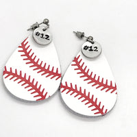 Baseball Gifts, Baseball Earrings, Baseball Mom Gifts, Player Number Earrings, Baseball Jewelry, Girlfriend Gifts, Baseball Team Mom Gifts