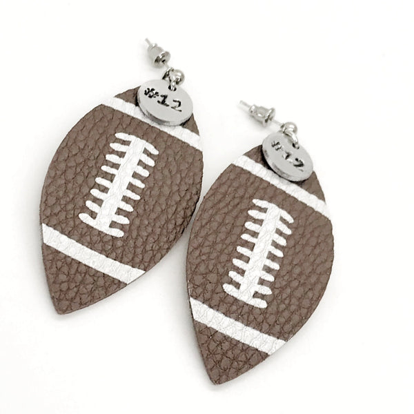 Football Gifts, Football Earrings, Football Mom Gifts, Player Number Earrings, Football Jewelry, Cheerleader Gifts, Football Team Mom Gifts