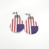 Flag Earrings, USA Earrings, 4th of July Jewelry, Patriotic Earrings, Flag Jewelry, Patriotic Jewelry