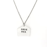 Baseball Player Gift, Home Plate Pendant, Baseball Mom Gift, Hand Stamped Player Name, Player Number Necklace, Baseball Jewelry Gift