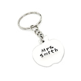 Teacher Gift, Back To School Gift, New Teacher Gift, Teacher Keychain, Personalized Gift, Personalized Keychain, Hand Stamped Apple Keychain