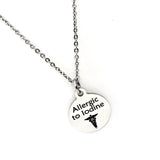 Allergic To Iodine Necklace, Stainless Steel Necklace, Medical Awareness Necklace, Medical Condition Awareness Jewelry, Iodine Allergy