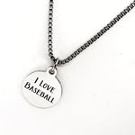 Baseball Necklace, I Love Baseball Necklace, Baseball Player Gift, Stainless Necklace, Son Necklace, Baseball Mom Gift, Box Chain Necklace