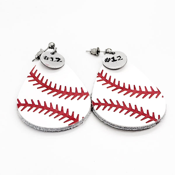 Baseball Gifts, Baseball Earrings, Baseball Mom Gifts, Player Number Earrings, Baseball Jewelry, Girlfriend Gifts, Baseball Team Mom Gifts