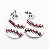 Baseball Gifts, Baseball Earrings, Baseball Mom Gifts, Player Number Earrings, Baseball Jewelry, Girlfriend Gifts, Baseball Team Mom Gifts